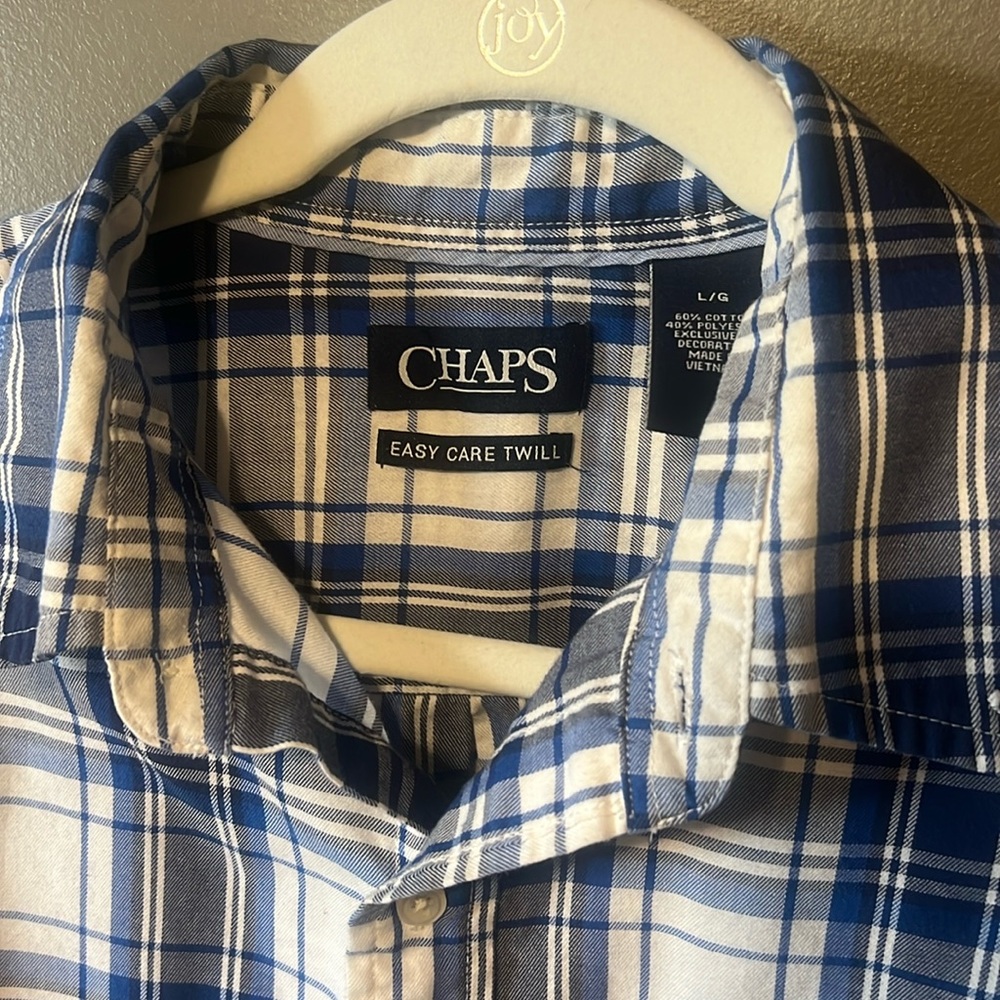 Chaps Plaid Button Down Collared Shirt - image 3